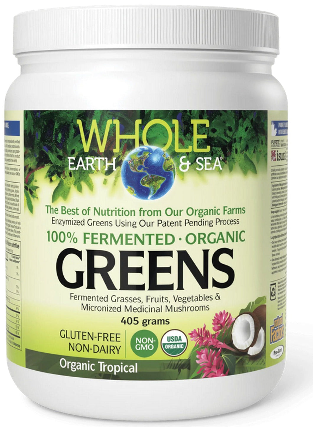 WHOLE EARTH & SEA Fermented Organic Greens (Tropical - 405 g)