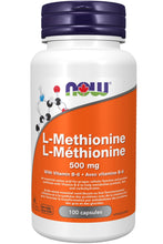 Load image into Gallery viewer, NOW L-Methionine (500 mg - 100 Capsules)