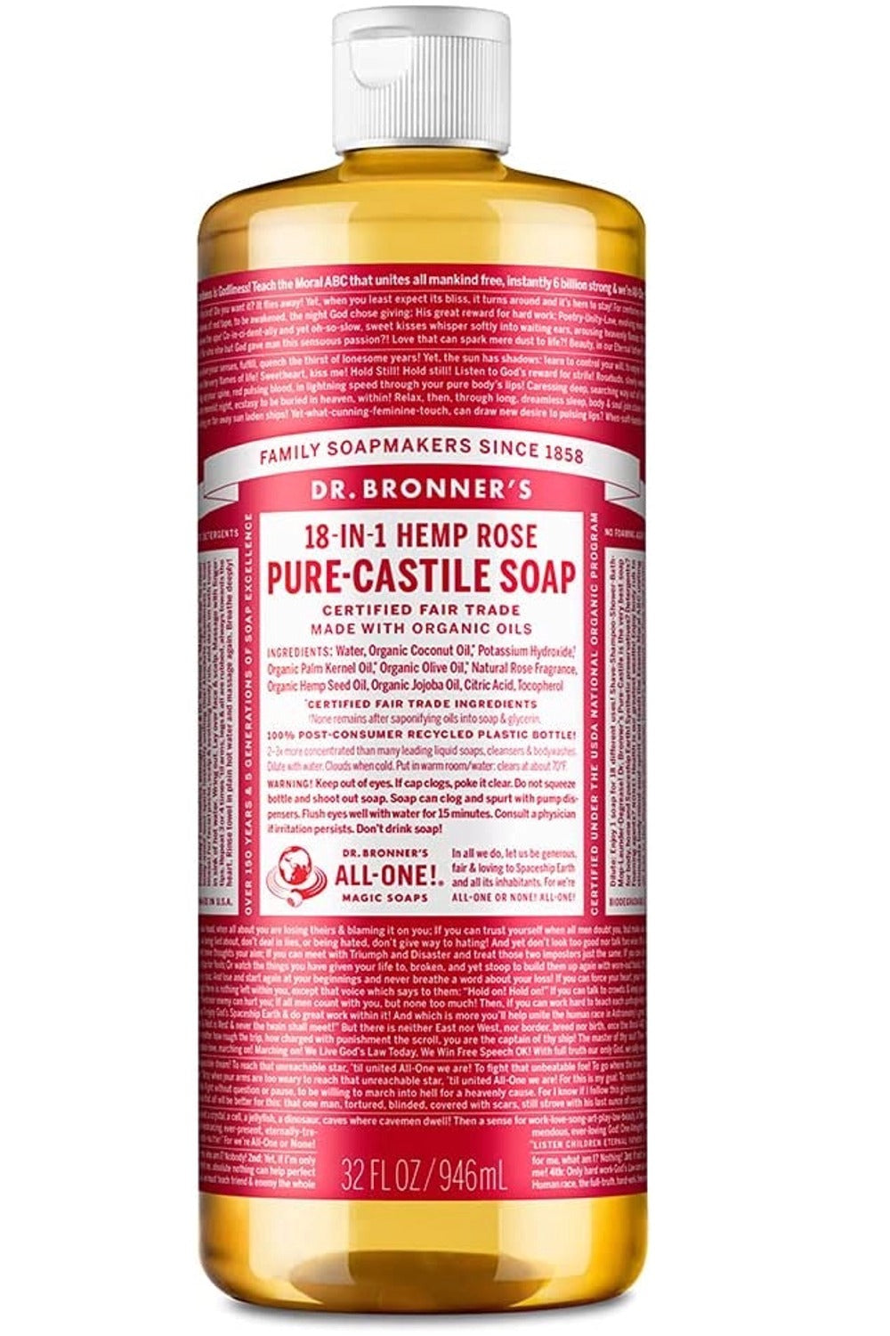 DR BRONNER'S Pure Castile Soap (Rose - 946 ml)