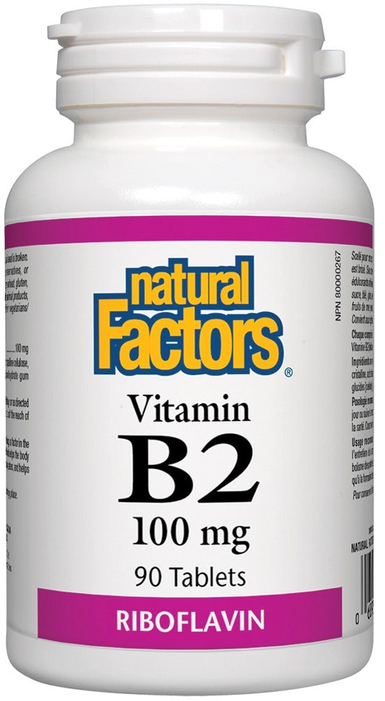 NATURAL FACTORS Vitamin B2 (Riboflavin) (100mg - 90 tabs)