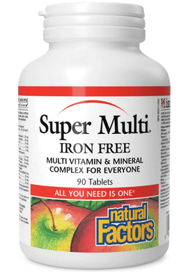 NATURAL FACTORS Super Multi Iron Free (90 tabs)