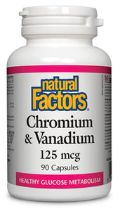 NATURAL FACTORS Chromium & Vanadium (125 mcg - 90 caps)