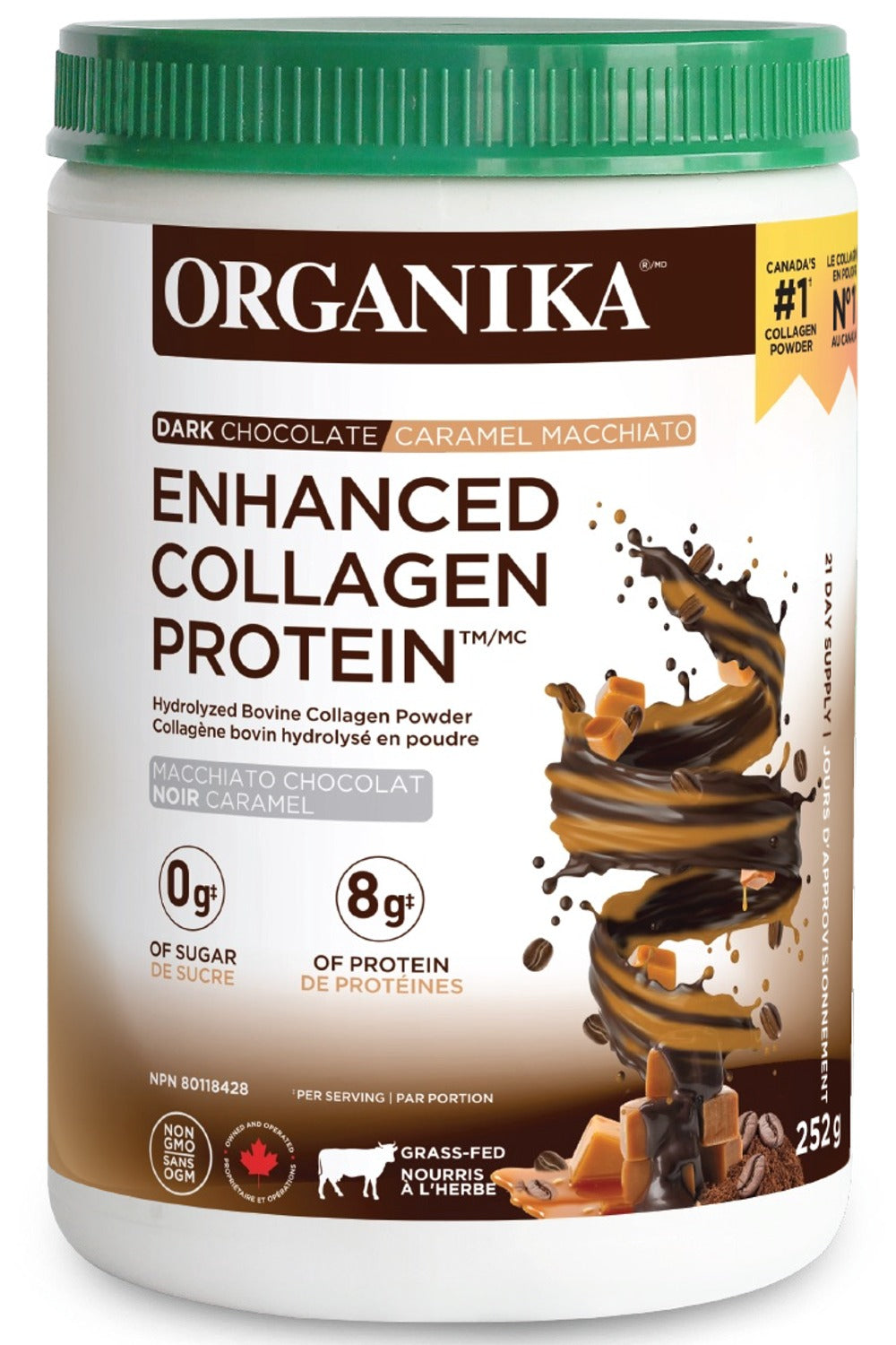 ORGANIKA Enhanced Collagen Protein (Dark Chocolate / Caramel Macchiato - 252 g)