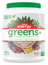Load image into Gallery viewer, GENUINE HEALTH Greens+ Extra Energy (Cappuccino - 445 gr)