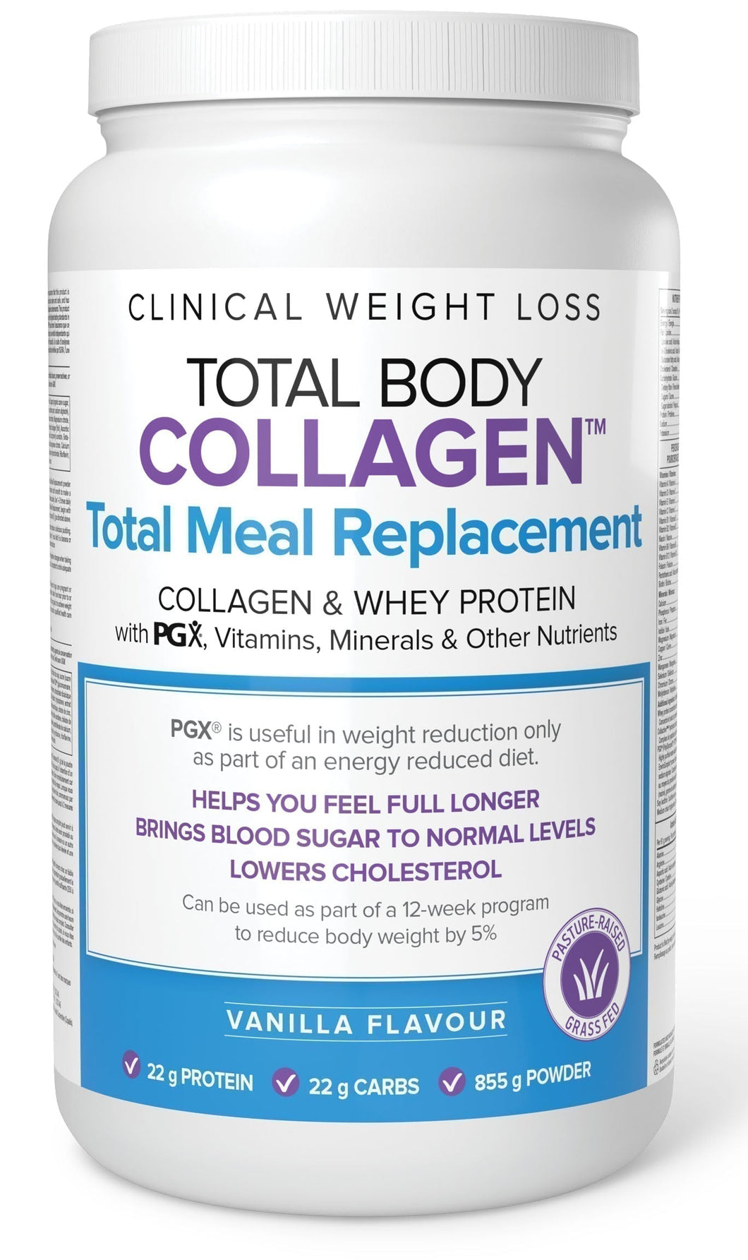 NATURAL FACTORS Total Body Collagen Total Meal Replacement (Vanilla - 855 gr)
