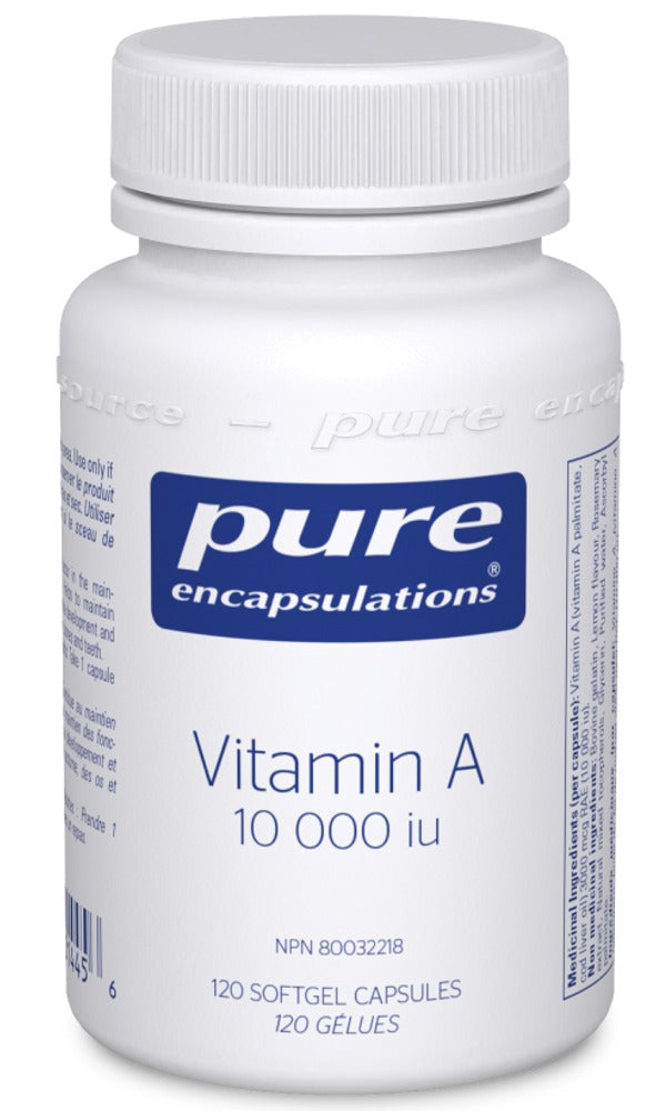 PURE ENCAPSULATIONS Vitamin A 10,000 IU (120 softgel caps)