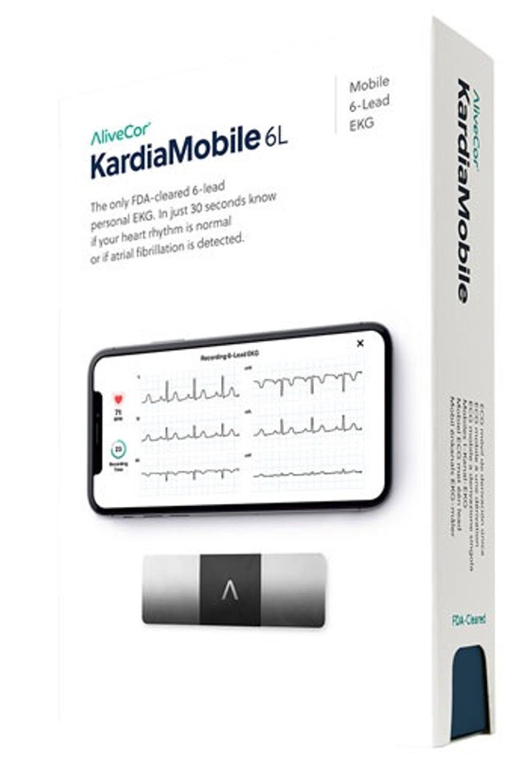 Kardia by AliveCor - KardiaMobile 6L Six-Lead Personal ECG Monitor - Detects AFib